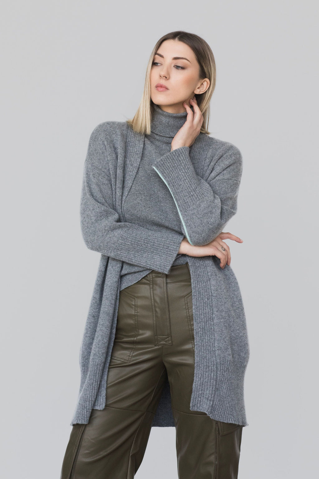 Cardigan con colori a contrasto in Lana - Marilena